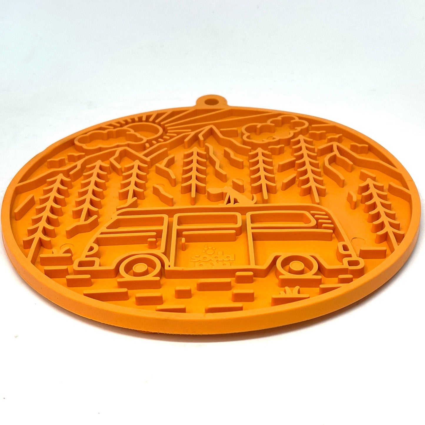 Orange Camp eMat Enrichment Lick Mat With Suction Cups: