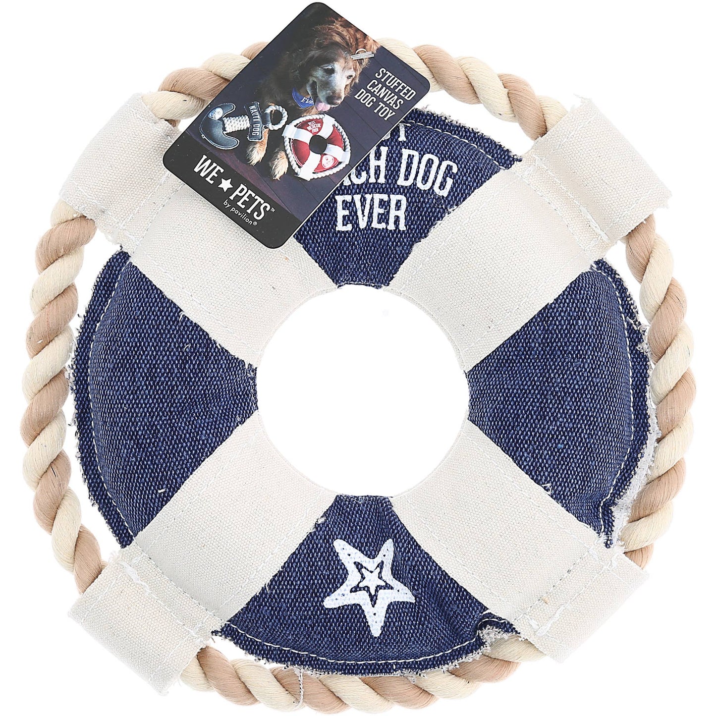 Beach Dog - 10" Canvas Dog Toy on Rope