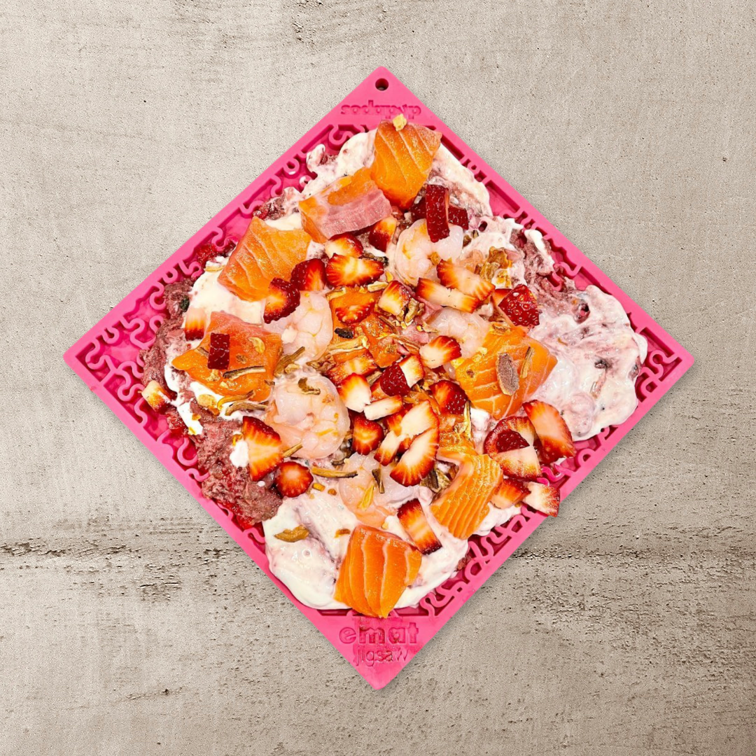 Jigsaw Design Emat Enrichment Licking Mat: Blue