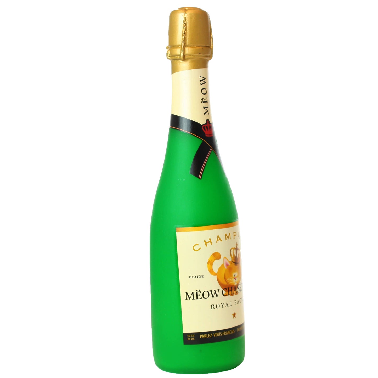 Silly Squeaker Wine Bottle Meow Chased One, Squeaky Dog Toy