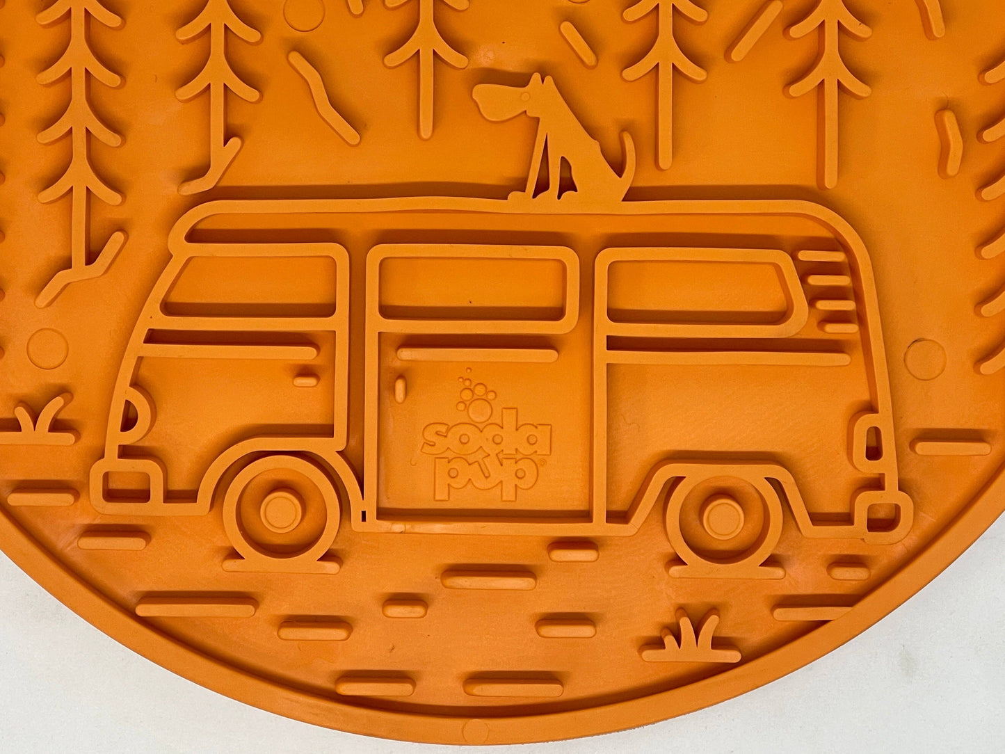 Orange Camp eMat Enrichment Lick Mat With Suction Cups: