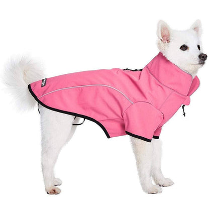 Waterproof Reflective Dog Softshell Jacket: Bright Pink