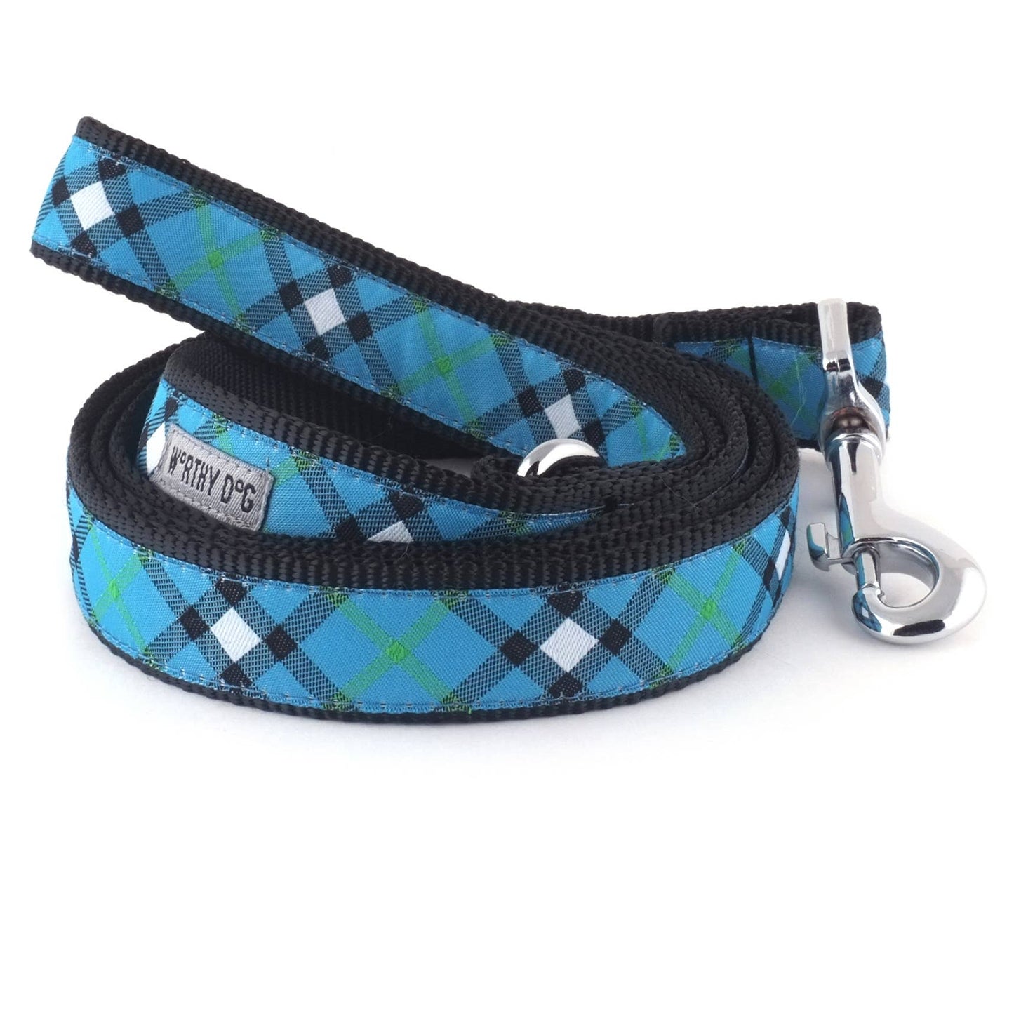 Plaid Leash/Lead: Blue
