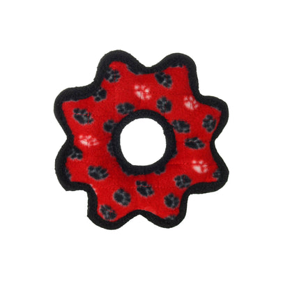 Tuffy Jr Gear Ring - Red Paw, Durable, Squeaky Dog Toy