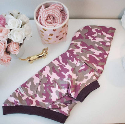 Bamboo Dog Hoodie - Pink Camouflage