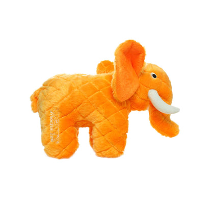 Mighty Safari Elephant - Orange, Plush, Squeaky Dog Toy