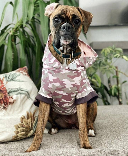 Bamboo Dog Hoodie - Pink Camouflage