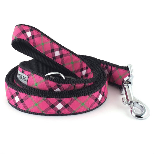 Plaid Leash/Lead: Hot Pink