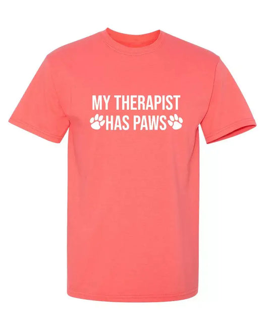 My Therapist Has Paws unisex: Coral