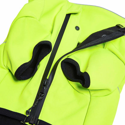 Waterproof Reflective Dog Softshell Jacket: Neon Yellow