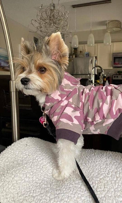 Bamboo Dog Hoodie - Pink Camouflage