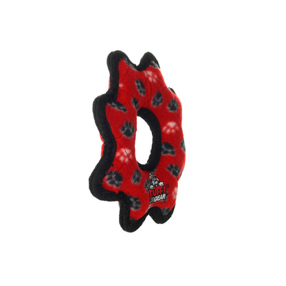 Tuffy Jr Gear Ring - Red Paw, Durable, Squeaky Dog Toy