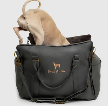 The Best PREMIUM LUXURY DOG CAR SEAT ORTHOPEDIC FOAM, DARK GREY