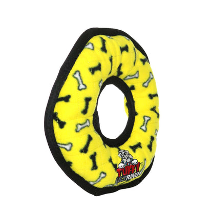 Tuffy Ultimate Ring - Yellow Bone, Durable, Squeaky Dog Toy