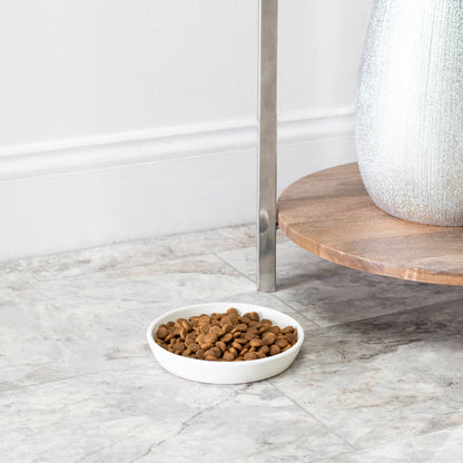 Oscar Classic Round Cat Dish: White