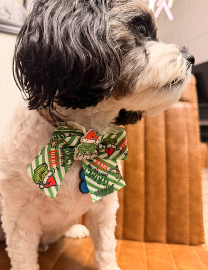 Grinch collar bow