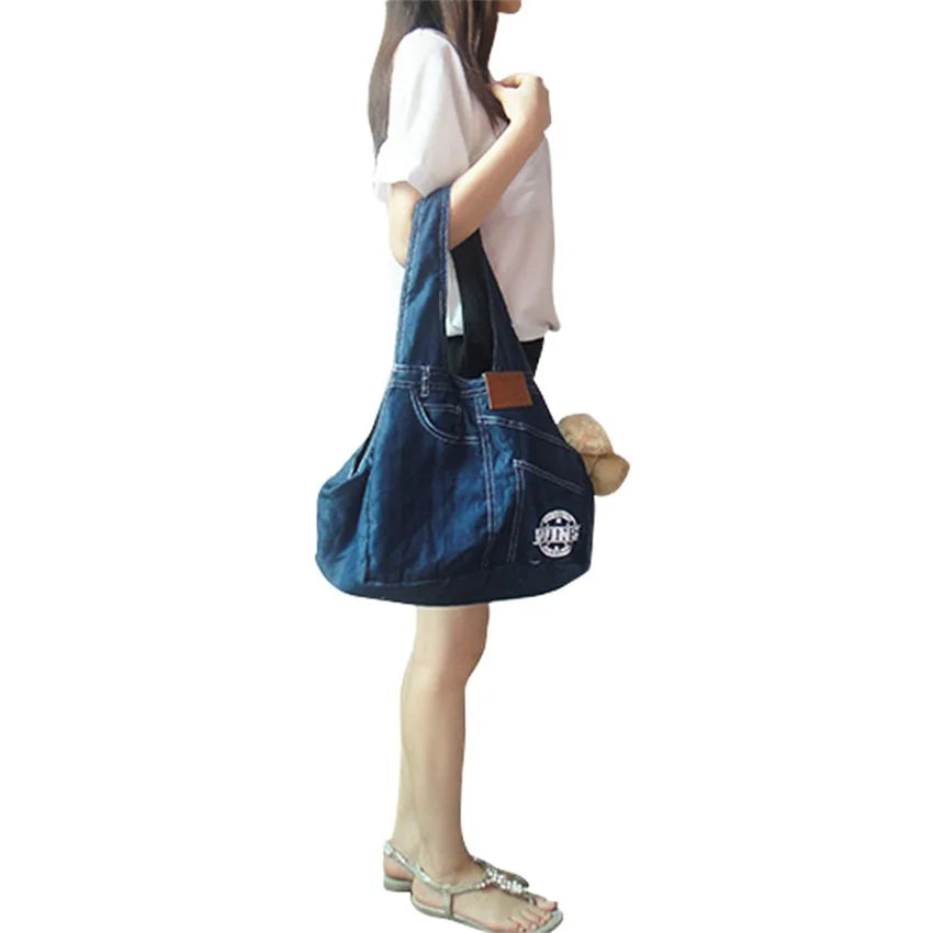 Hands-Free Denim Pet Carrier Sling