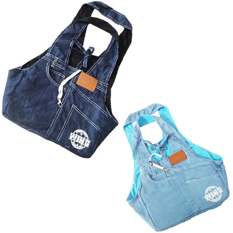 Hands-Free Denim Pet Carrier Sling