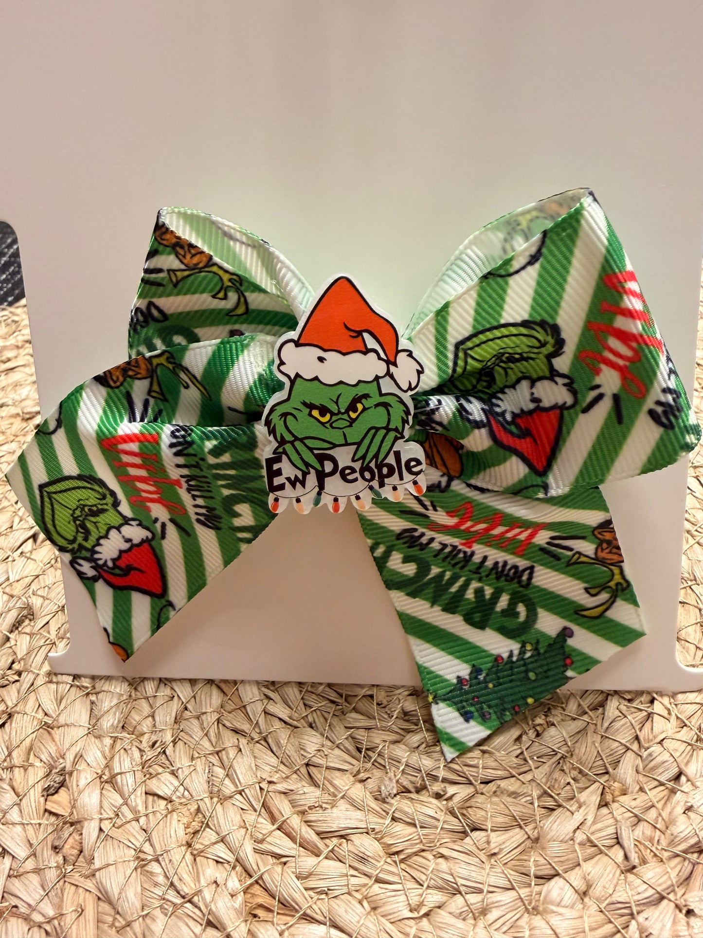 Grinch collar bow