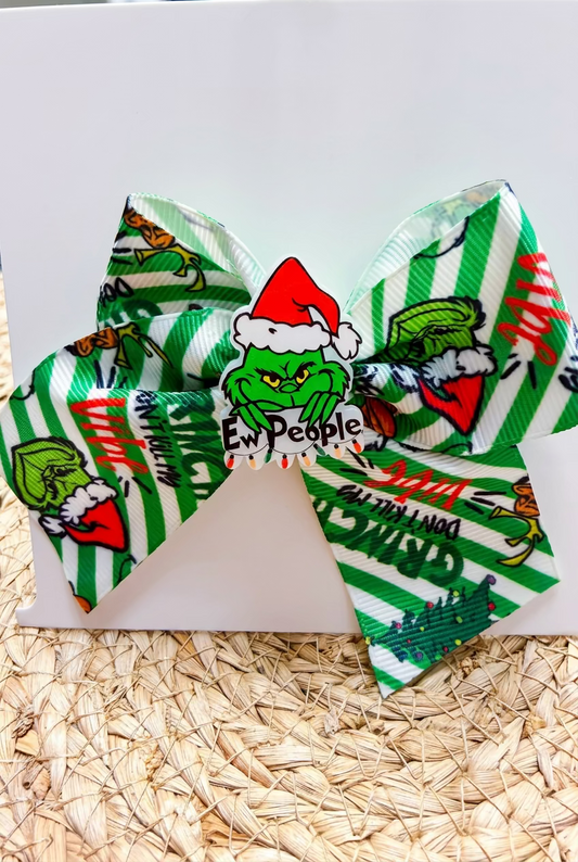 Grinch collar bow
