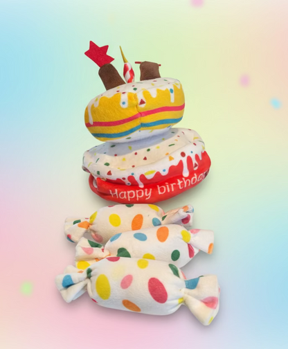 Birthday Double layer cake with hide and sniff treats