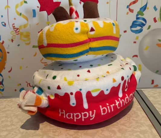 Birthday Double layer cake with hide and sniff treats