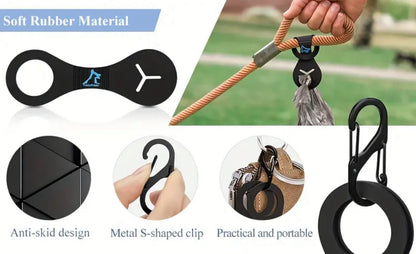 Hands free, Silicone Dog Poop Bag Holder with Leash Clip