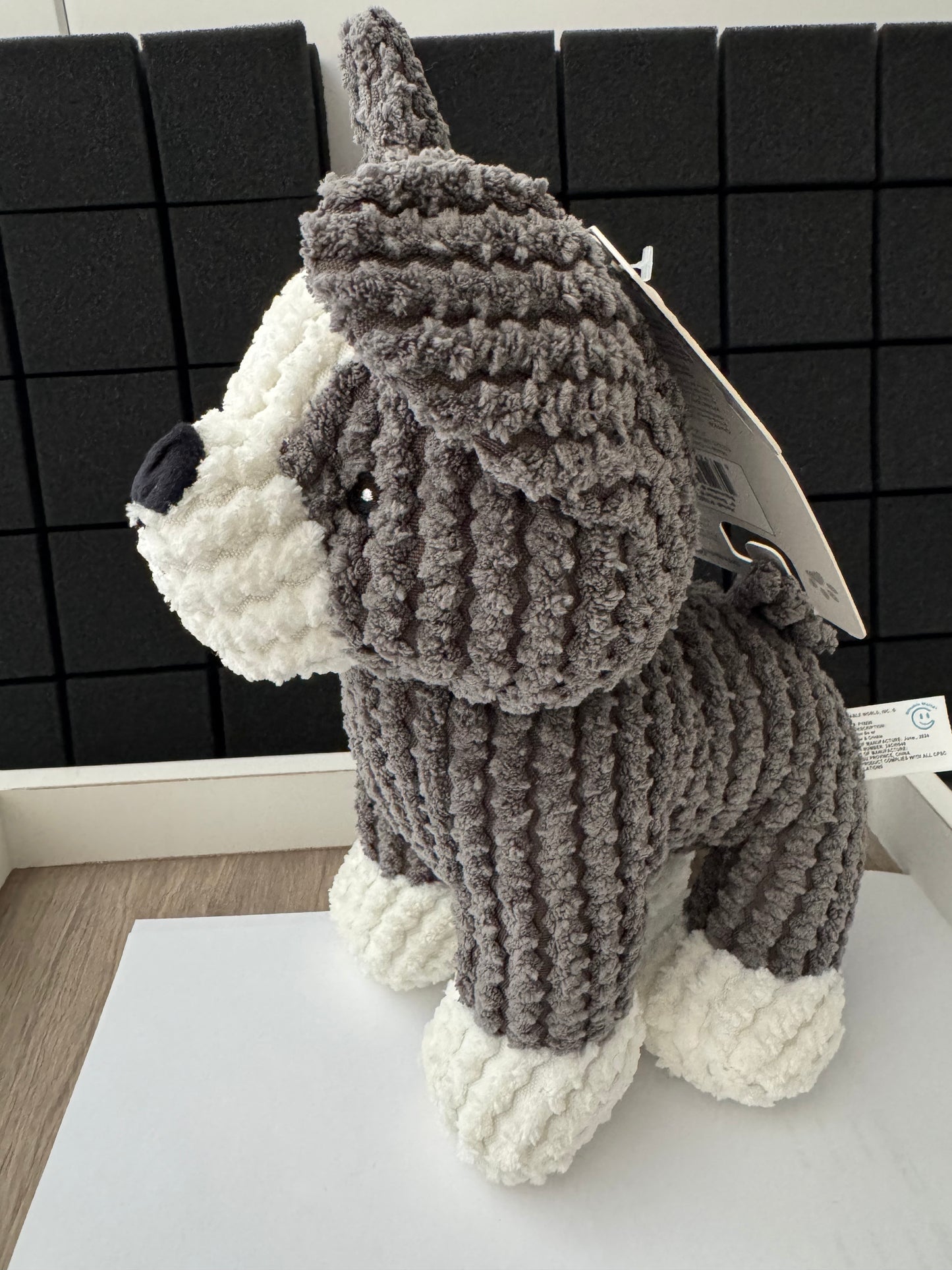 Grey & White Puppy Toy