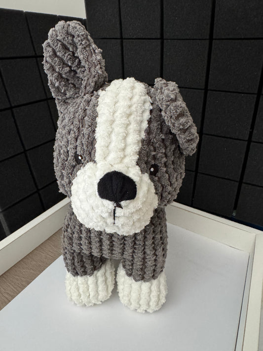 Grey & White Puppy Toy