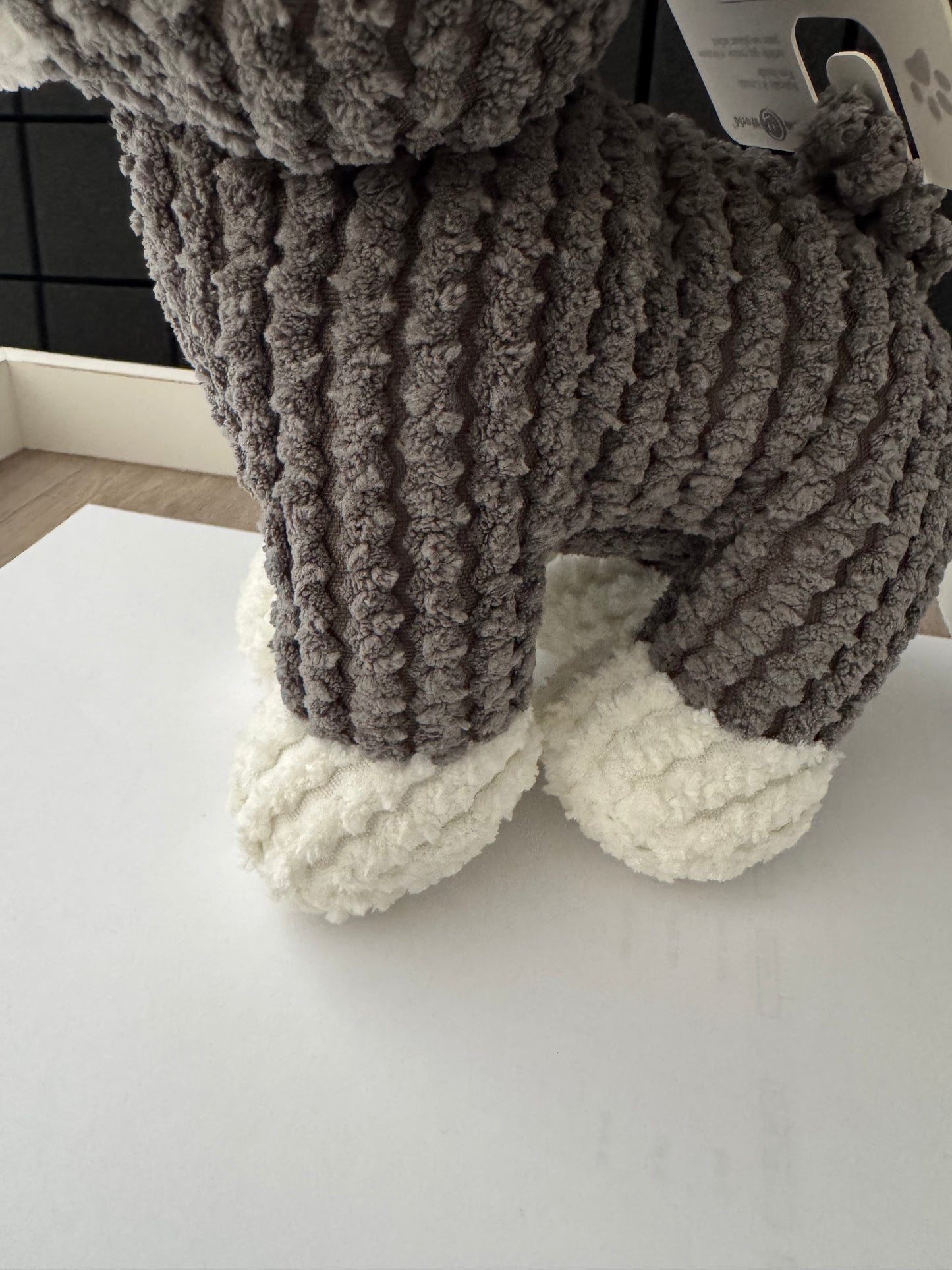 Grey & White Puppy Toy