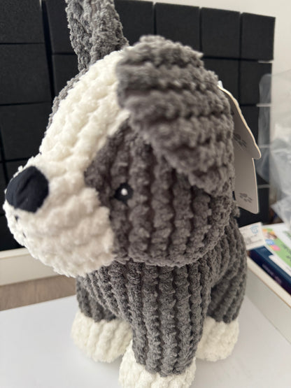 Grey & White Puppy Toy