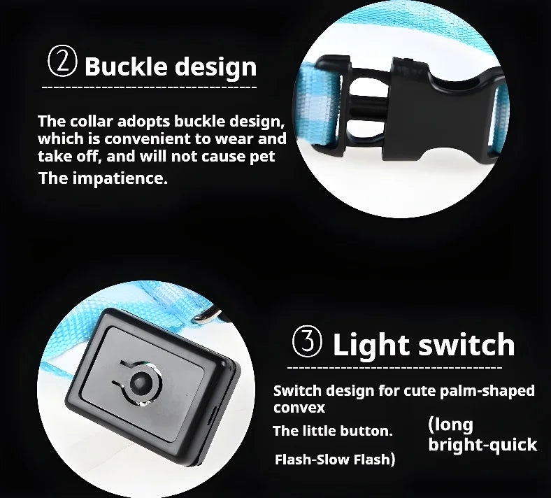 LED Nylon Pet Collar for Safety