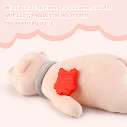 Pink sleeping pig  Dog Heartbeat Toy.