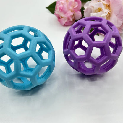 Geometric Natural Rubber Chew Toy ball