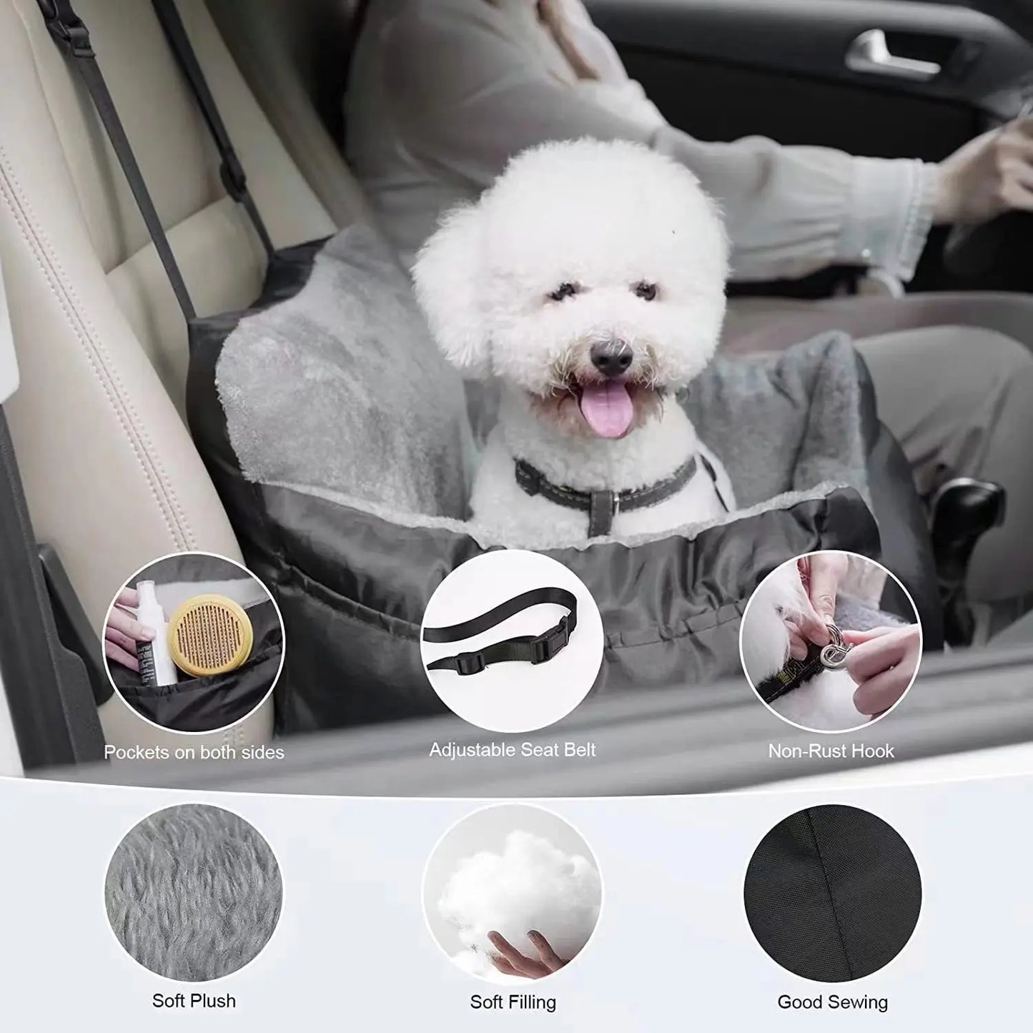 Pet Car Seat Booster Bed