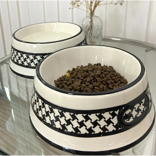 Non-slip Dog Bowl with Placemat Fashion Puppy and Cat Feeder, Luxury Brand, Designer, Crash, French Bulldog, Small Dogs