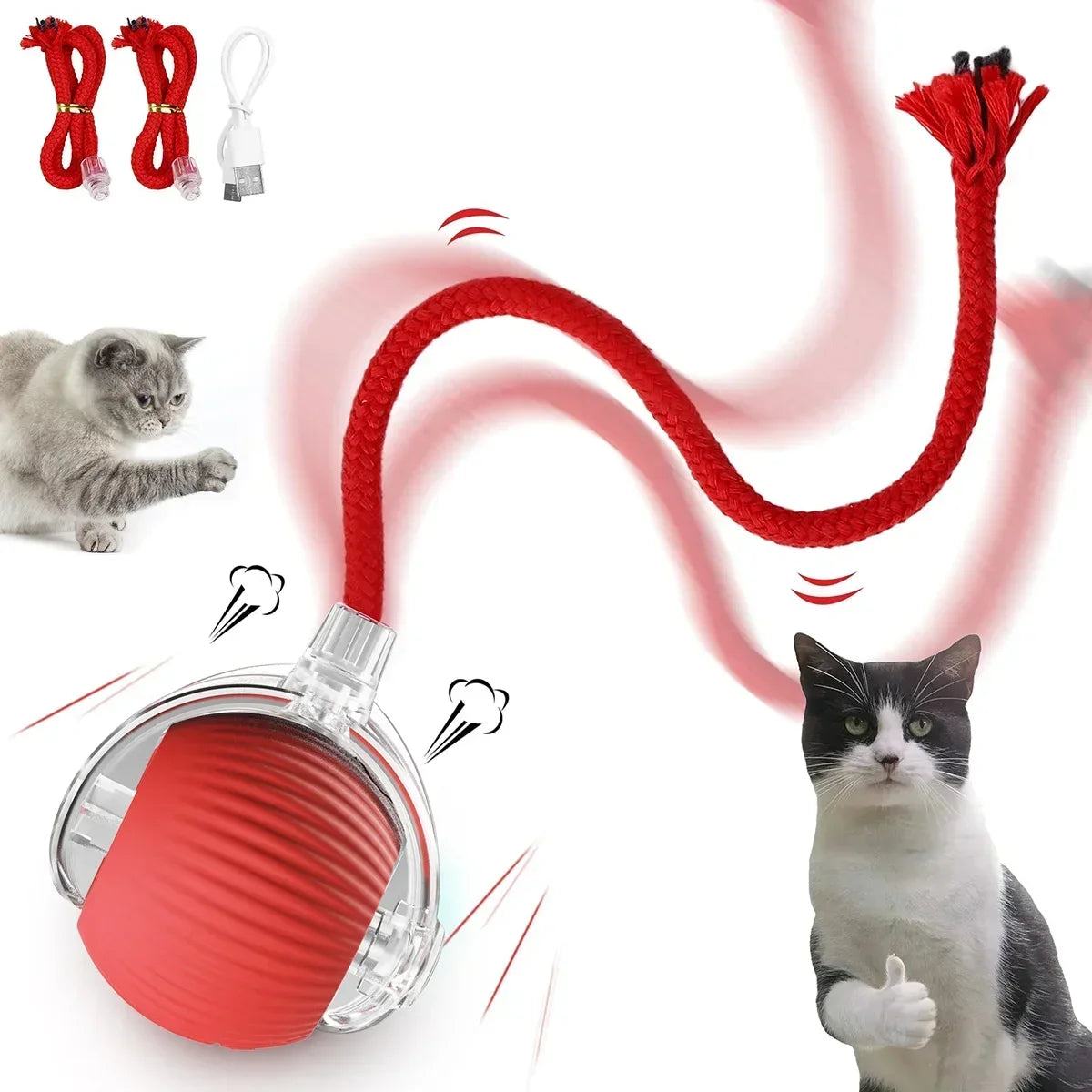 Interactive cat toy ball