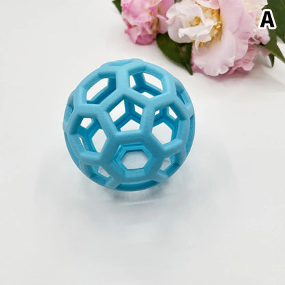 Geometric Natural Rubber Chew Toy ball