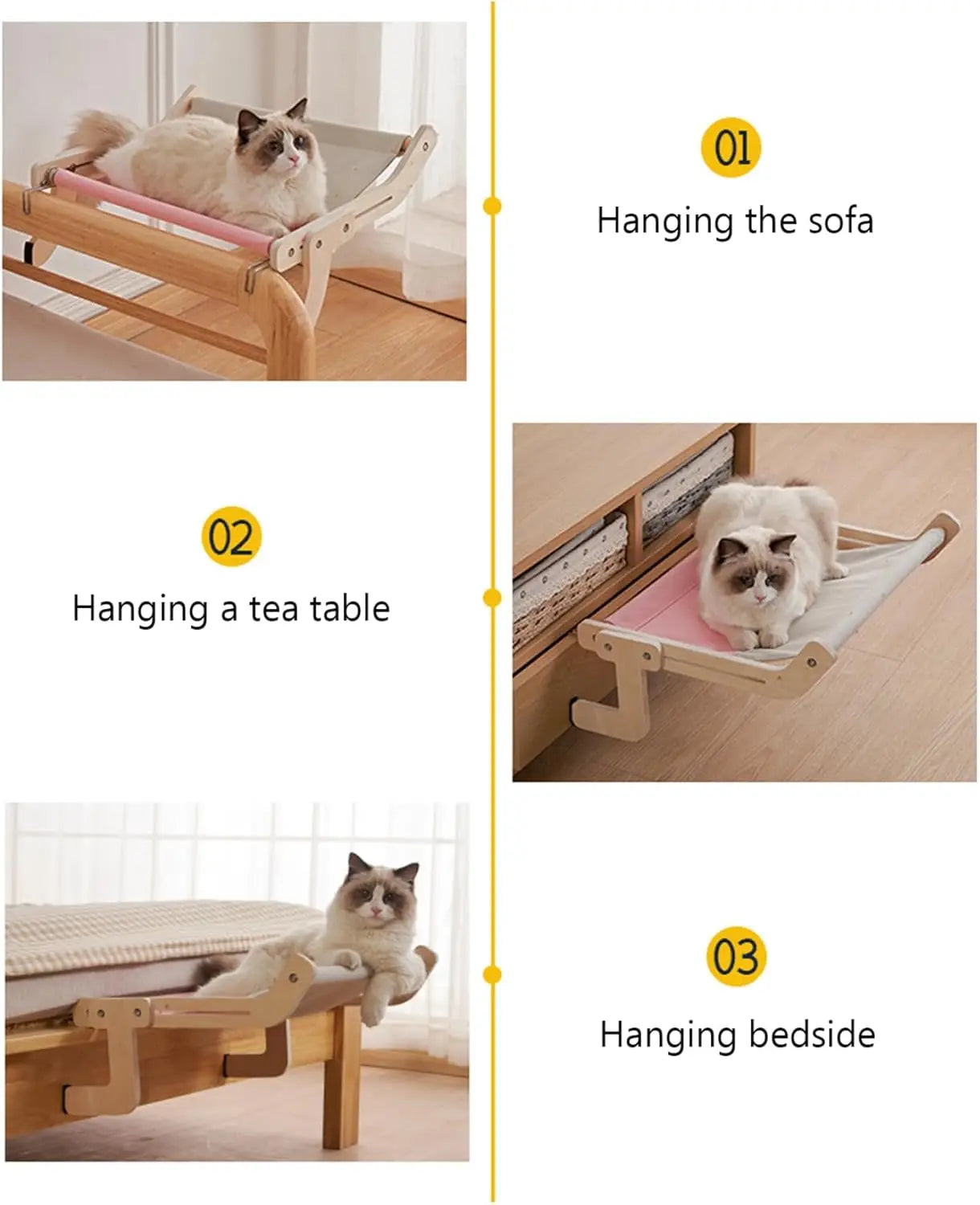 Portable Wooden Hanging Pet Hammock