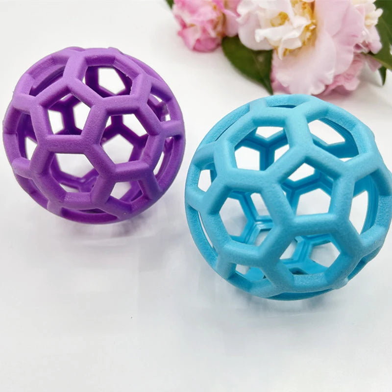 Geometric Natural Rubber Chew Toy ball