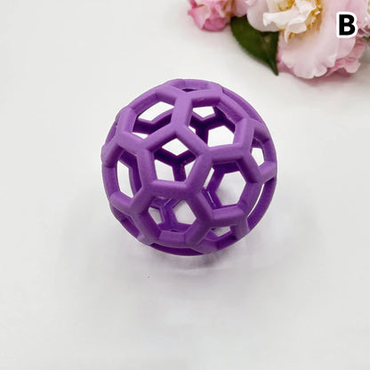 Geometric Natural Rubber Chew Toy ball