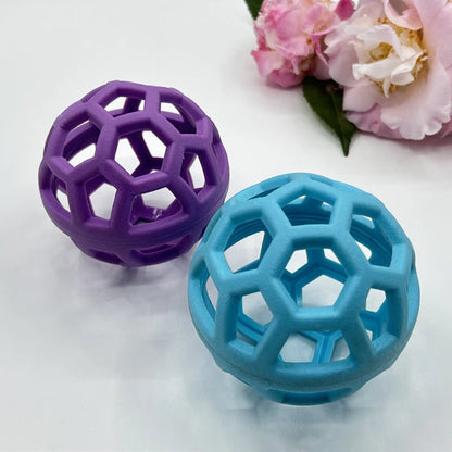 Geometric Natural Rubber Chew Toy ball