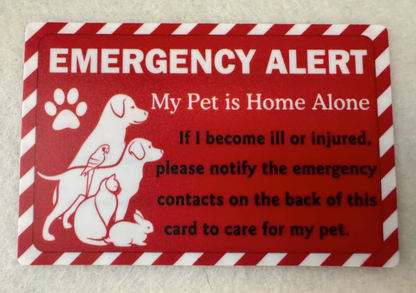Pet emergency wallet and key tab crds