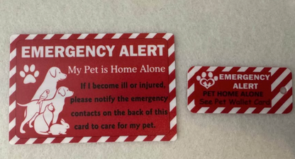 Pet emergency wallet and key tab crds