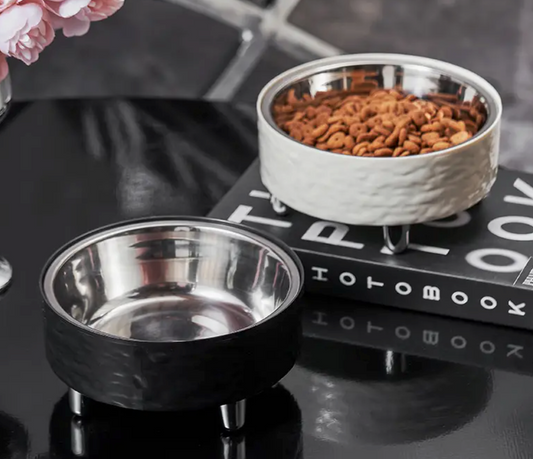 Ripple-Edge Raised Cat or Dog Bowl Set.