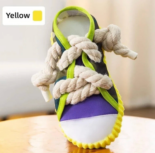 Cotton Rope Runner Toy with Squeeker