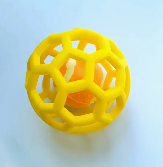 Yellow Rubber Geo Ball w/Tennis Ball