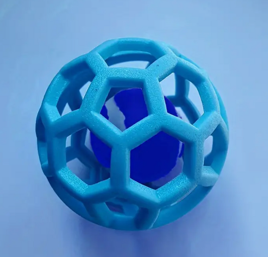 Blue Rubber Geo Ball w/Tennis Ball