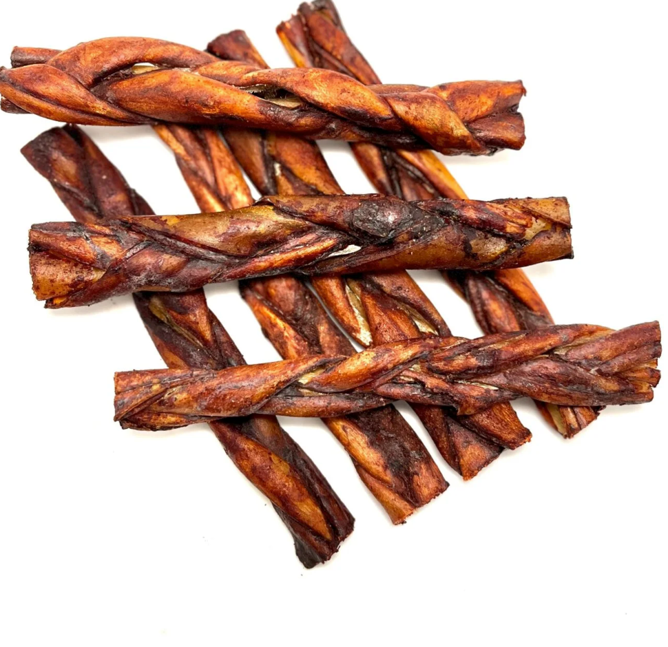 5″ Thin Braided LIVER GLAZED Beef Collagen Stick
