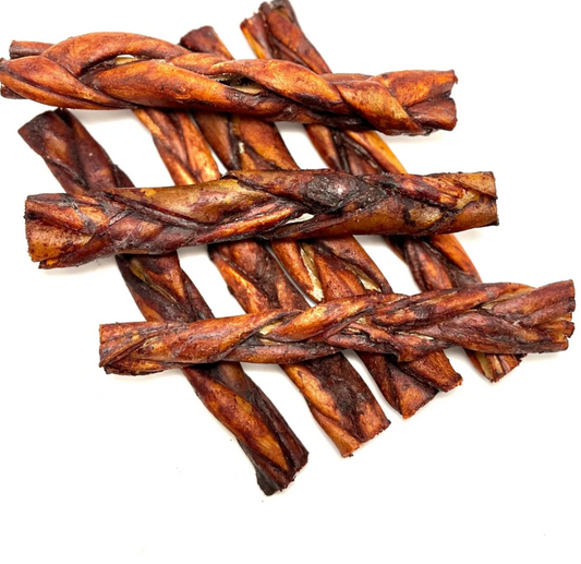 5″ Thin Braided LIVER GLAZED Beef Collagen Stick